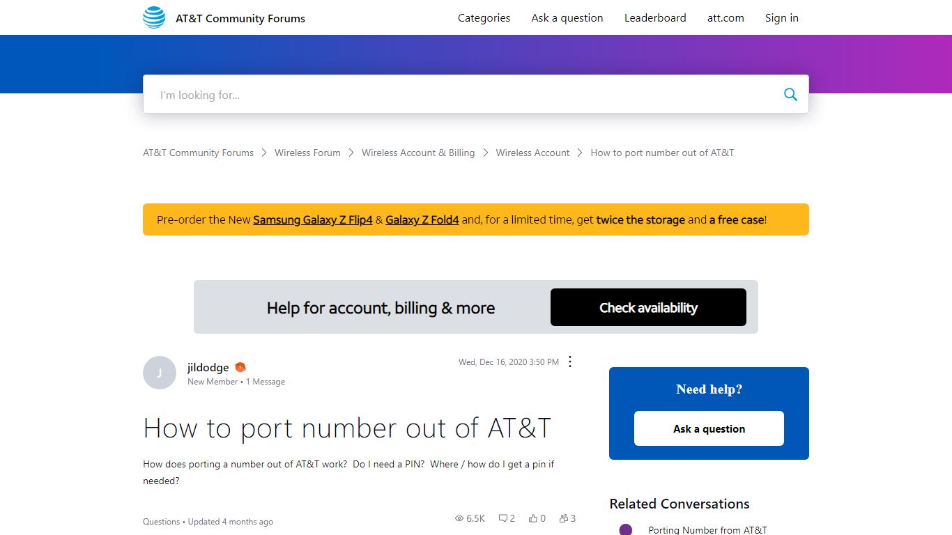 ‎How to port number out of AT&T | AT&T Community Forums